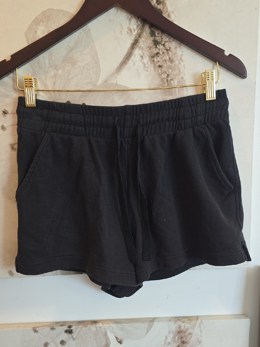 Black Women's Elastic-Waist Casual Shorts -xs